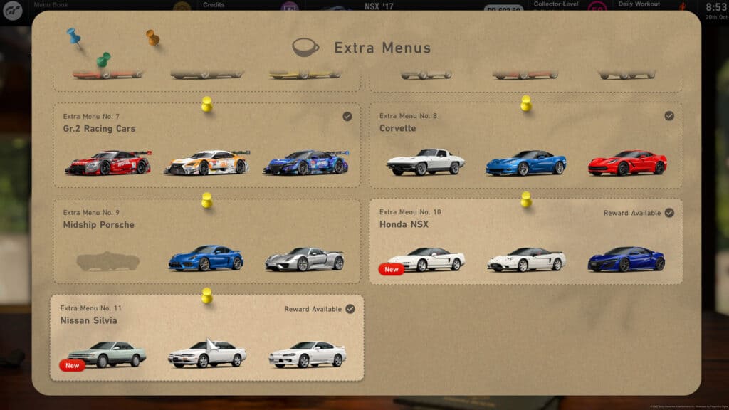 Gran Turismo 7: Todos los menús del Café, objetivos y recompensas