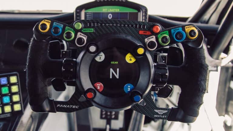 Fanatec's Bentley GT3 steering wheel slips to 2023