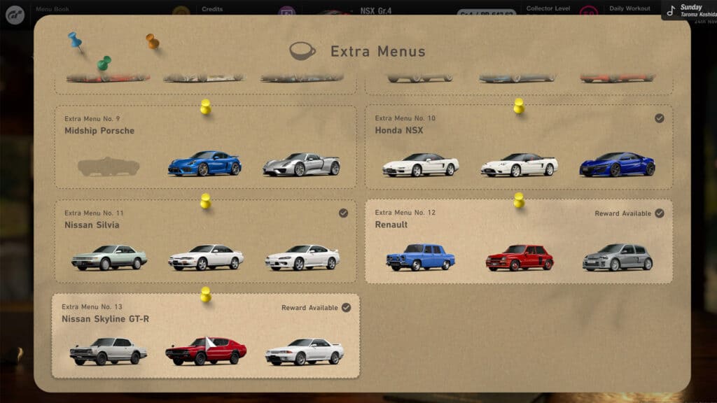 Gran Turismo 7: Todos los menús del Café, objetivos y recompensas