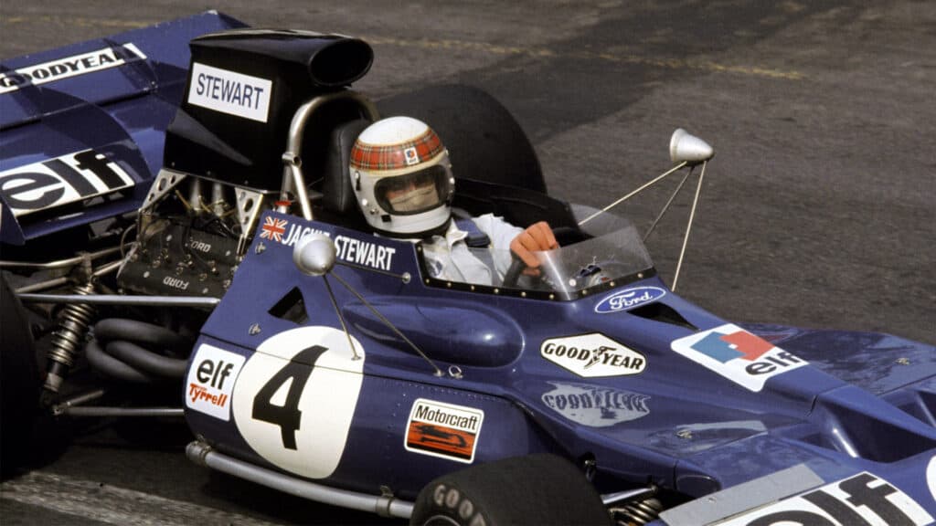 Jackie Stewart - Tyrrell 003 - French Grand Prix, Clermont-Ferrand, 4 July 1972 - David Phipps, Motorsport Images