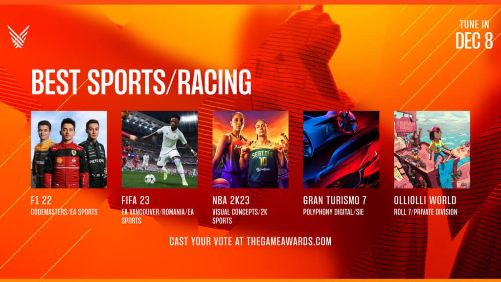 F1 22 and Gran Turismo 7 nominated for The Game Awards