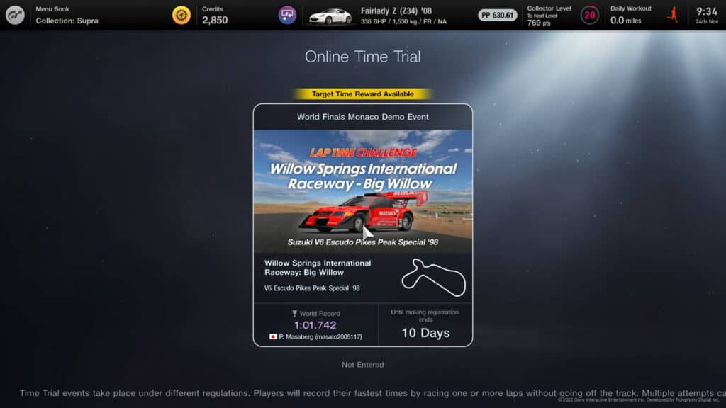 Gran Turismo 7's Lap Time Challenge, 224th-November-5th December: Swift Suzuki