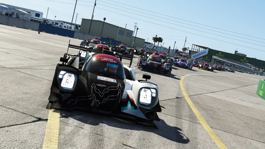 Le Mans Virtual Series 2022, 500 mile of Sebring, LMP race start