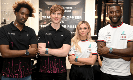 LionHeart, Jarno Opmeer, Emma Walsh and Harry Pinero at the iRacing Esports Sim Challenge in London