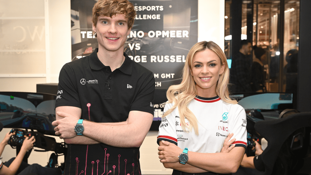 Opmeer and Walsh at IWC's iRacing Esports Sim Challenge in London
