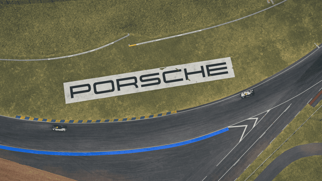 Both Porsche Coanda cars on track at the 24 Hours of Le Mans Virtual