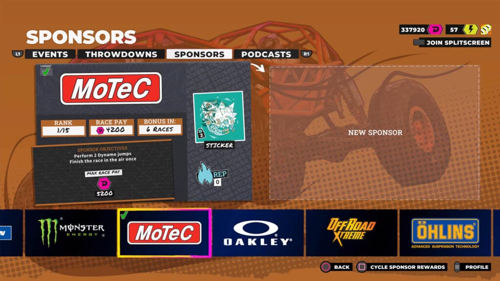 DIRT 5 sponsor objectives