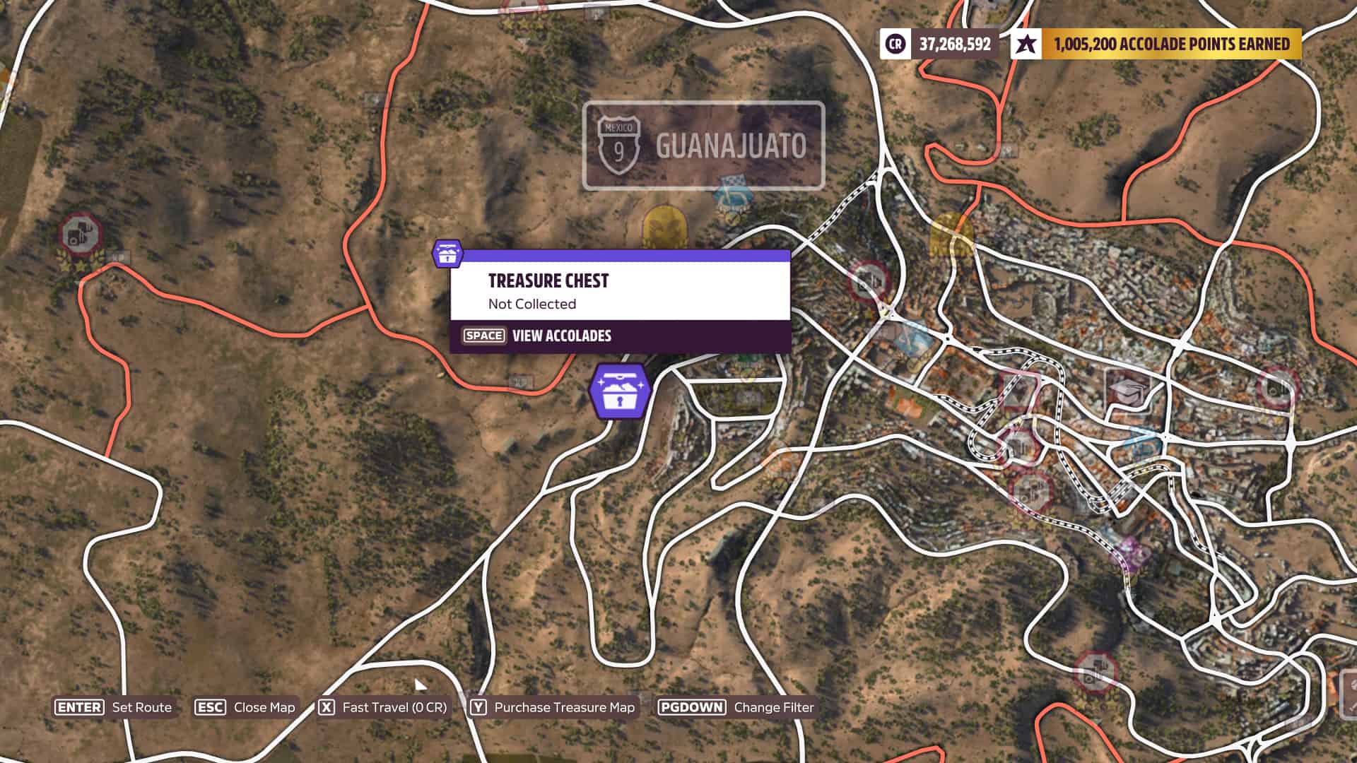 Forza Horizon 5 Ford Time Lucky Treasure Chest Map Location