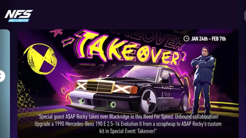 Evento Need for Speed ​​Unlimited A$AP Rocky Takeover