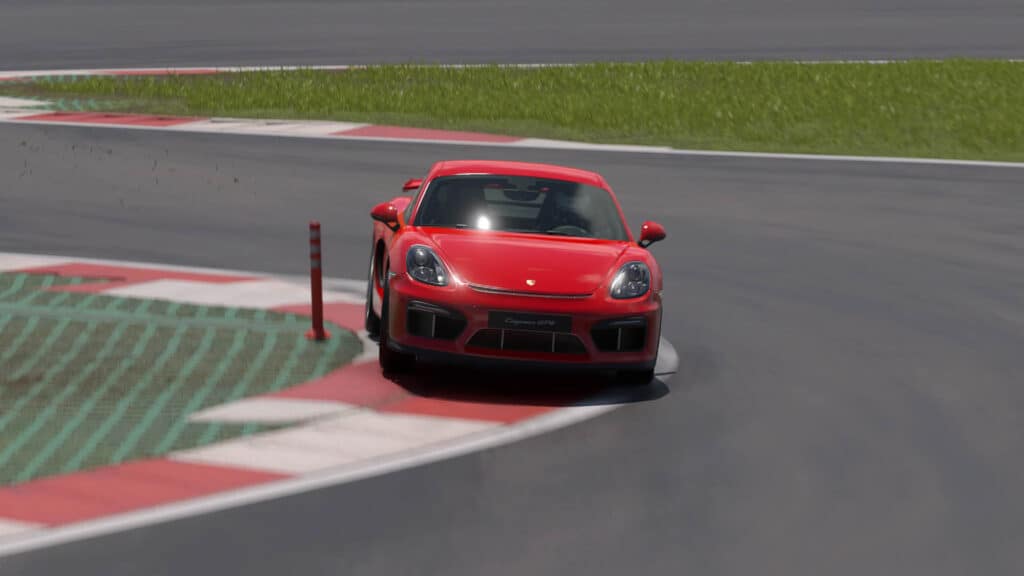Porsche Cayman GT4 Gran Turismo 7, chicane bollard