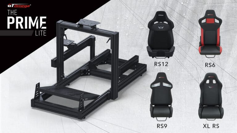 The GT Omega PRIME Lite is a compact sim racing cockpit
