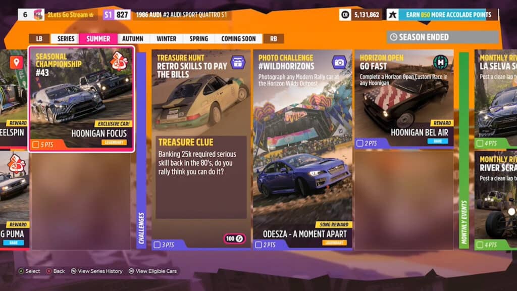 Horizon Wilds Takeover, summer challenges