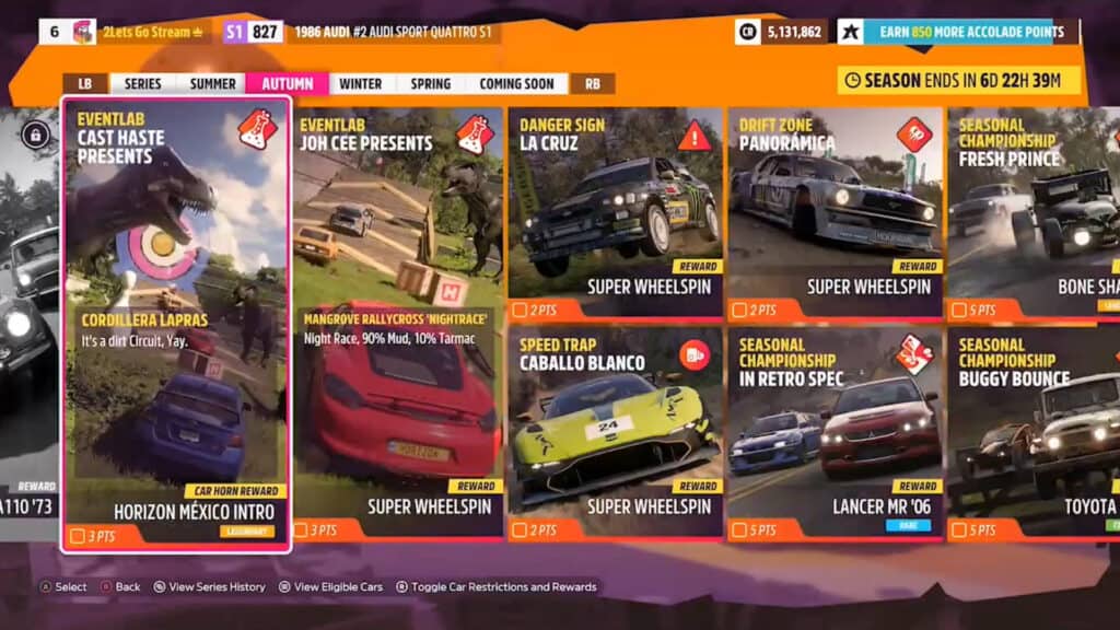 ds Takeover, Autumn Weekly events