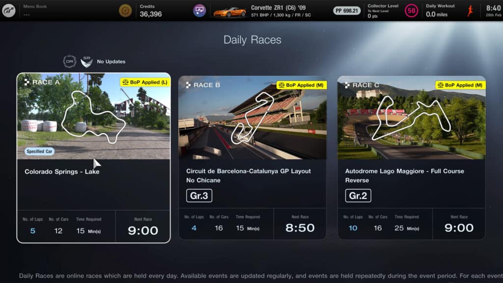 Gran Turismo 7 Daily Races 20th February 2023