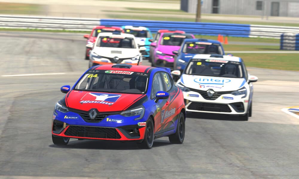 a pack of Renault Clio cup cars on iracing