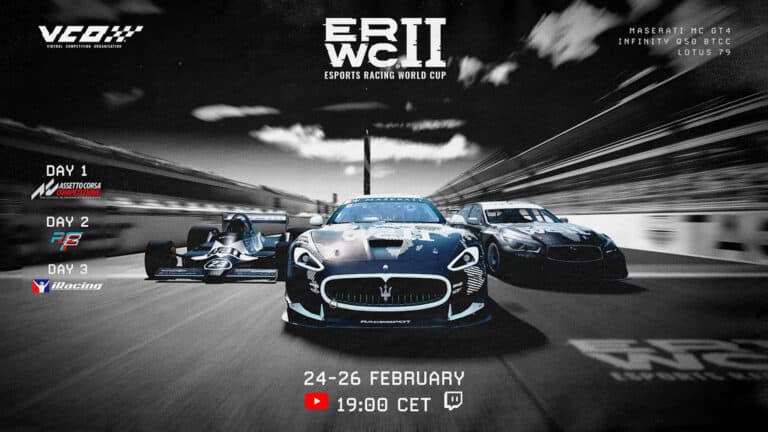 VCO's Esports Racing World Cup II will have live broadcast from Simply Race next weekend