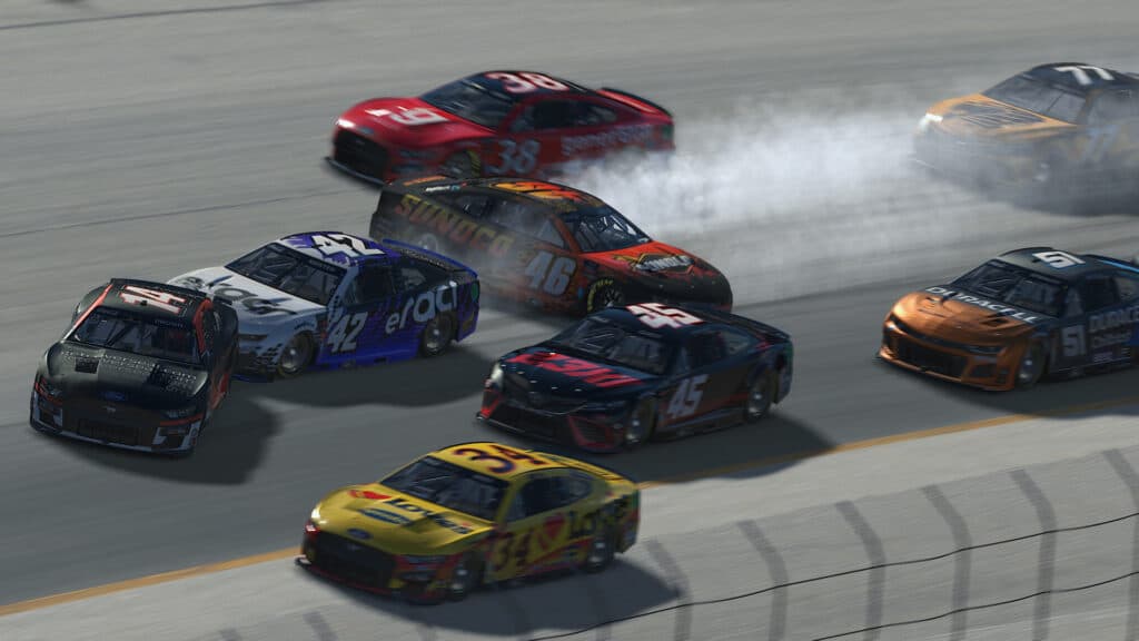 eNASCAR, iRacing, The Milwaukee Mile, Joey Brown caution