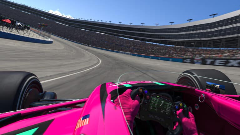 Hands on with iRacing's 2023 Season 2 oval updates Dallara IR-01 texas cockpit
