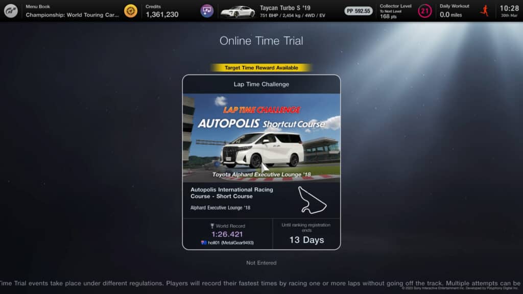 Gran Turismo 7's Lap Time Challenge, 30th March - 13th April: