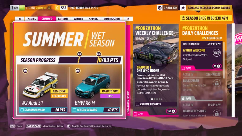 Forza Horizon 5 Week 18 Season 1 Festival Playlist