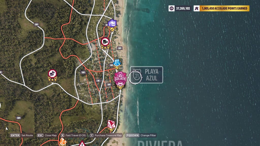 Forza Horizon 5 Playa Azul-Standort