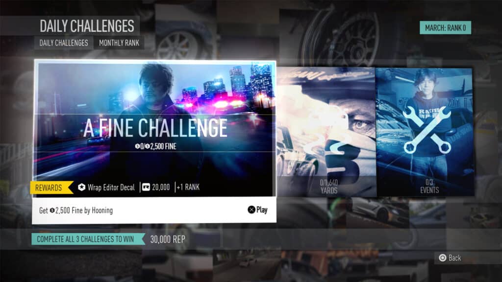 Need for Speed 2015 Daily Challenges