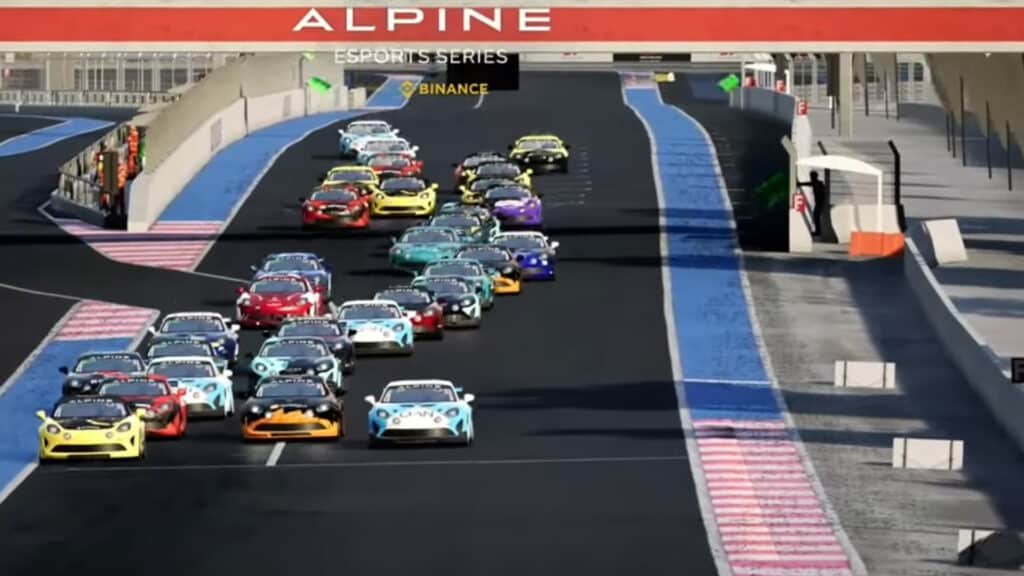 Alpine Esports 2023 Round 1, Feature Race, Start