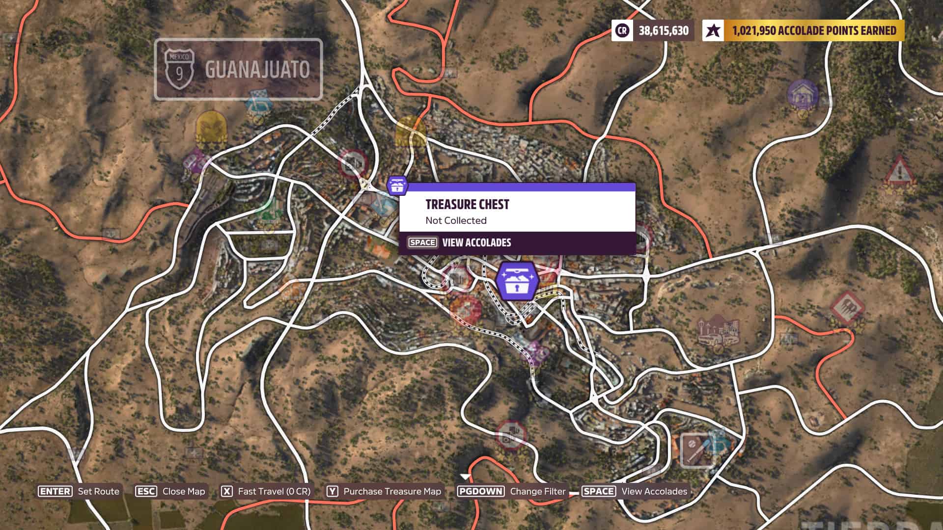 Forza Horizon 5 Vantage Point Treasure Chest Location Map