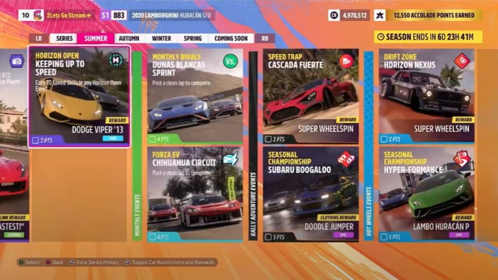 Forza Horizon 5 High Performance Festival Playlist - Summer Wet Season Challenges 03