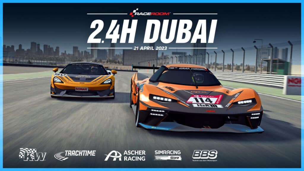 RaceRoom's Dubai 2.4H community event set for 21st April, top Europe split to be broadcasted