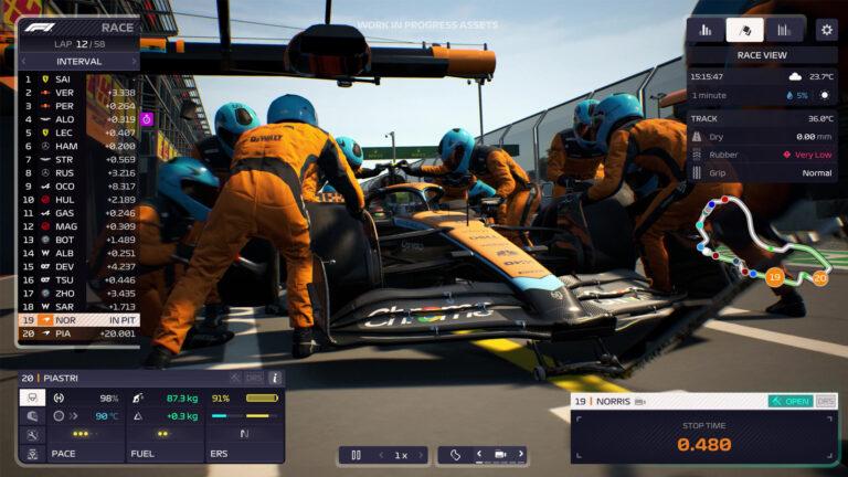 F1 Manager 2023 pitstop McLaren
