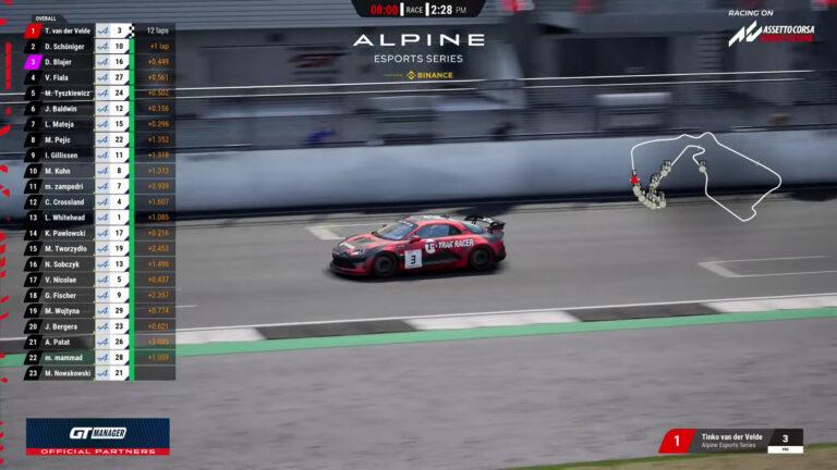 Alpine Esports Series: Schöniger holds onto points lead despite Baldwin and van der Velde victories