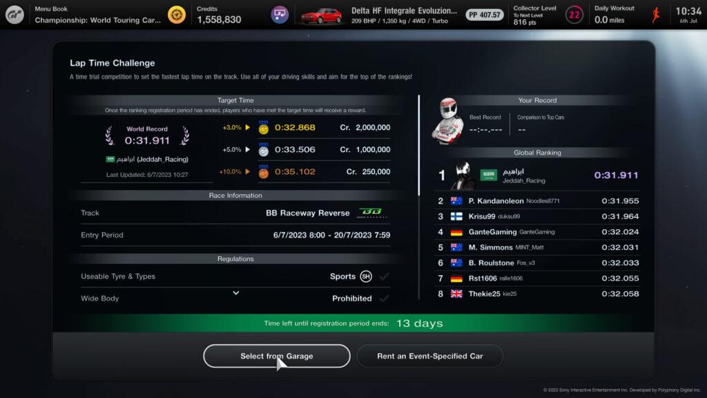 Gran Turismo 7's Lap Time Challenge, 6th-20th July: Runner BeanZ