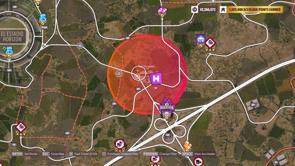 Forza Horizon 5 Rip and Tour Treasure Chest Orange Circle Location