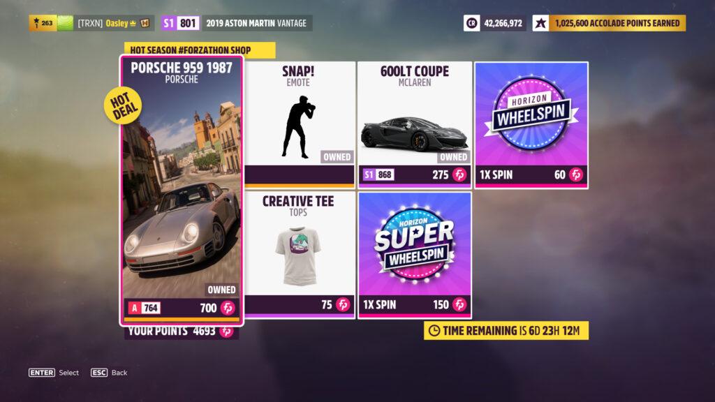 Forza Horizon 5 Series 23 Season 4 Forzathon Shop