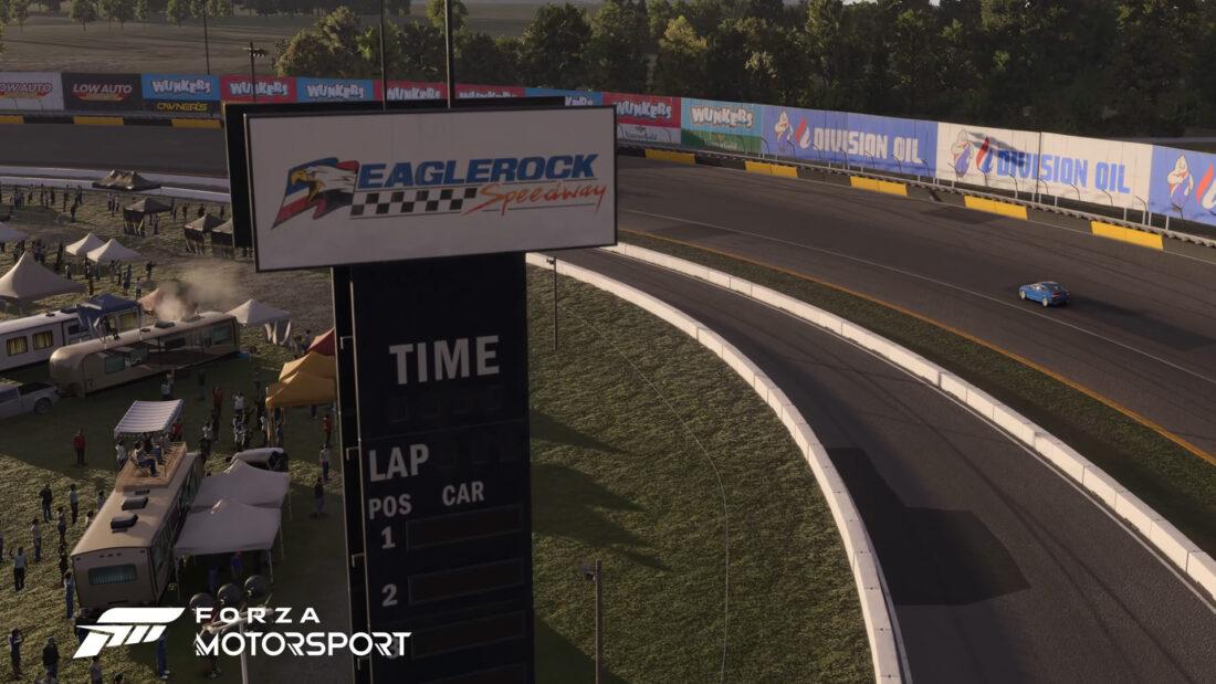 Forza Motorsport officially reveals fantasy oval track Eaglerock Speedway Traxion
