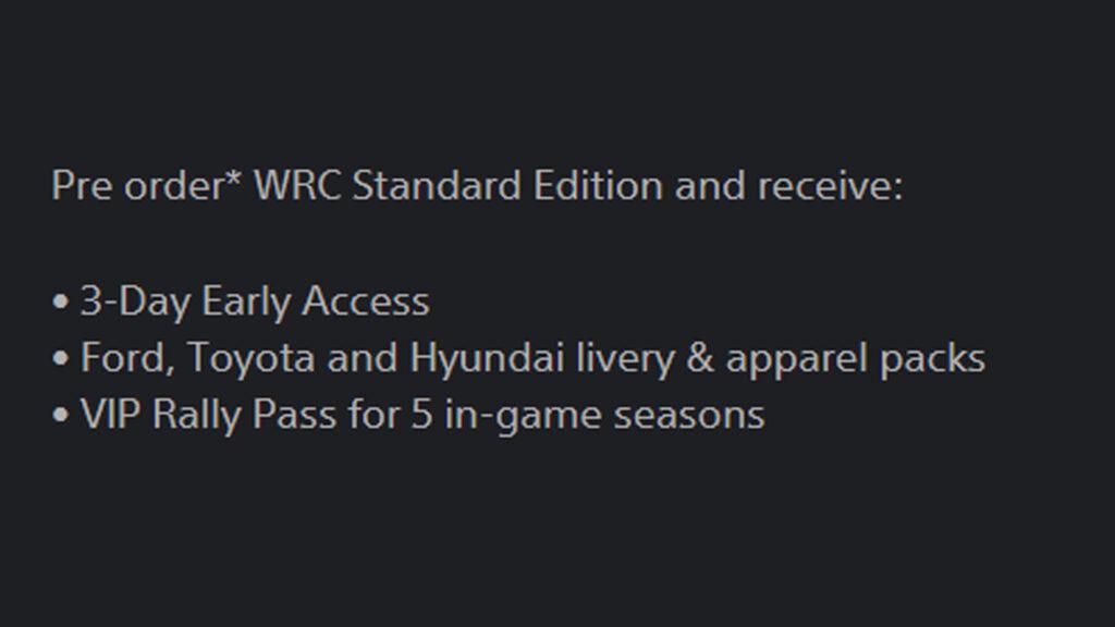 EA SPORTS WRC pre-order bonuses