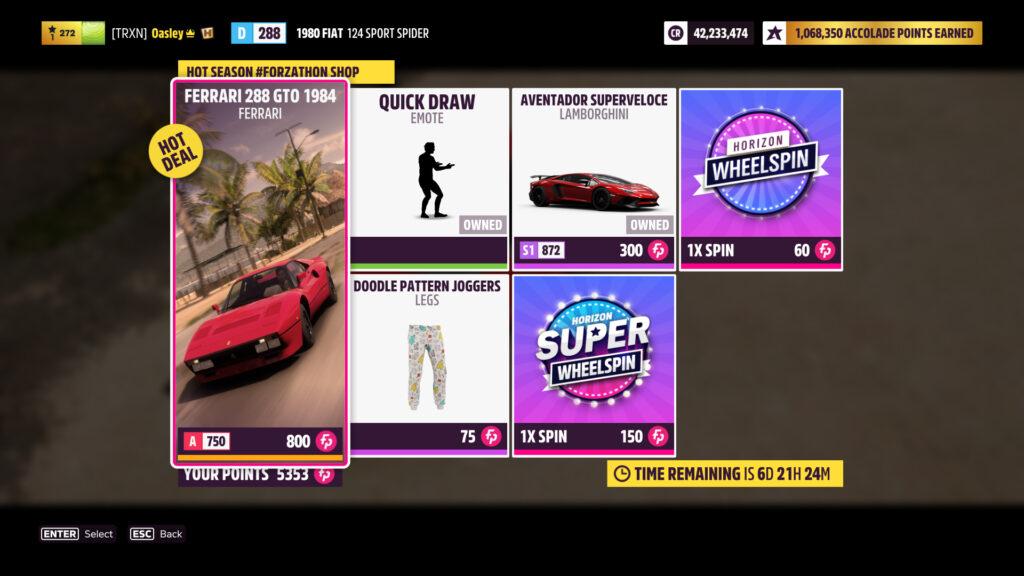 Forza Horizon 5 Series 24 Season 4 Forzathon Shop