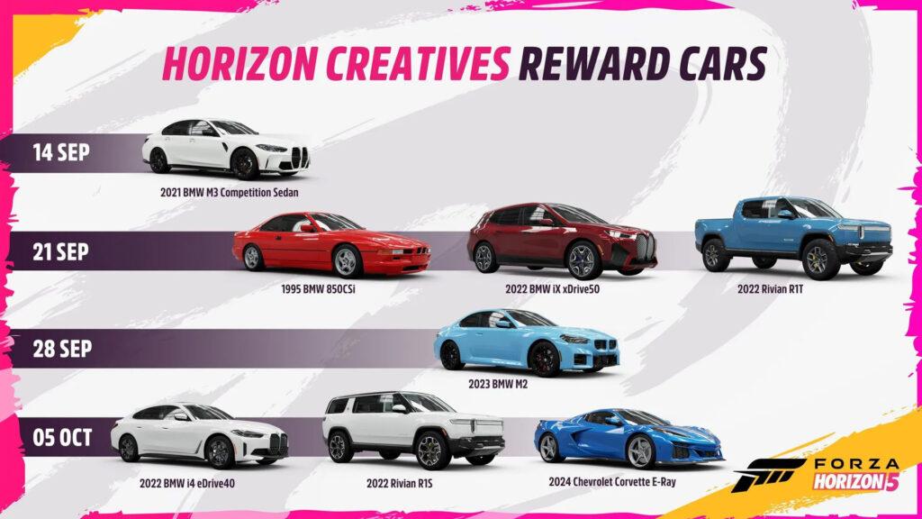 Forza Horizon 5's Horizon Creatives playlist includes five new