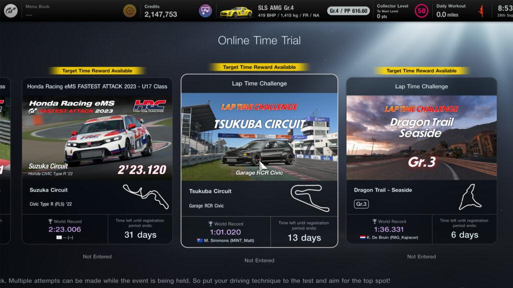 Gran Turismo 7 Lap Time Challenge Garage RCR Civic