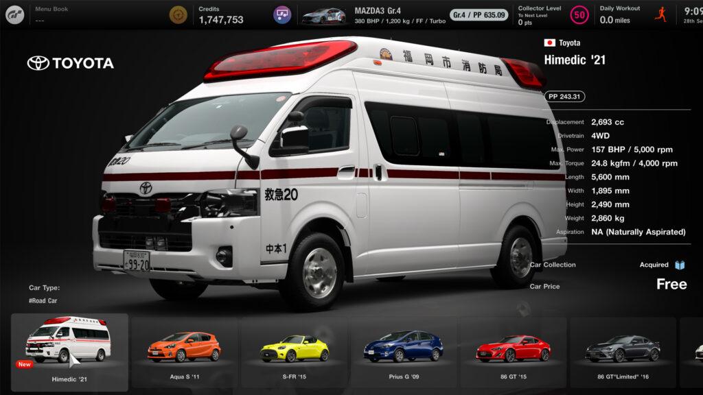 Gran Turismo 7 Toyota Ambulance Himedic