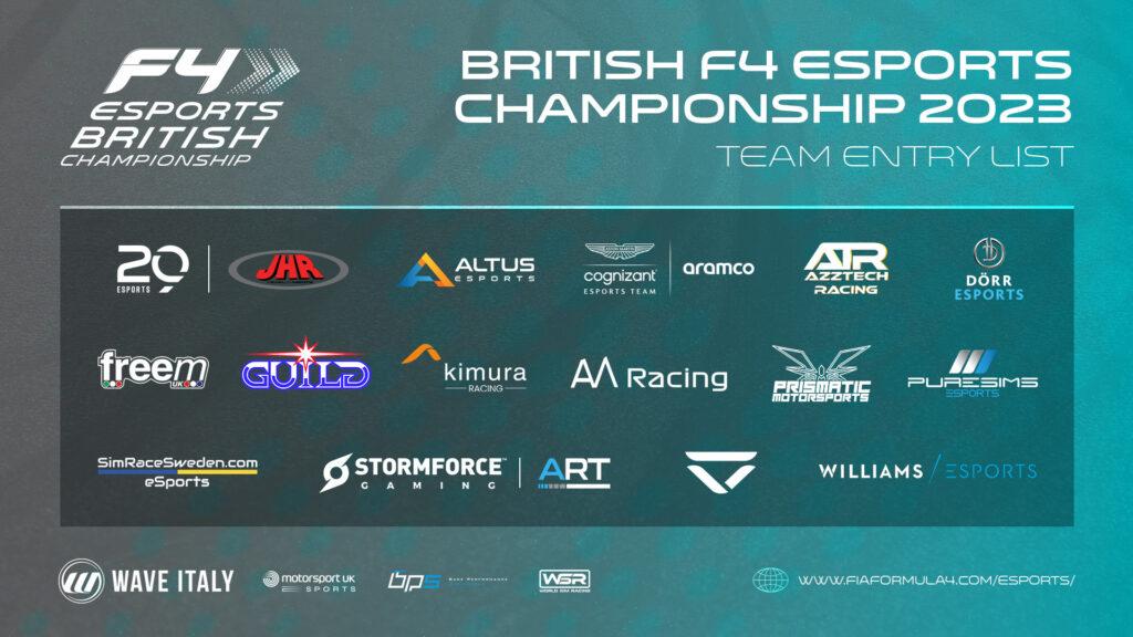 British F4 Esports announces title partners and team entry list 