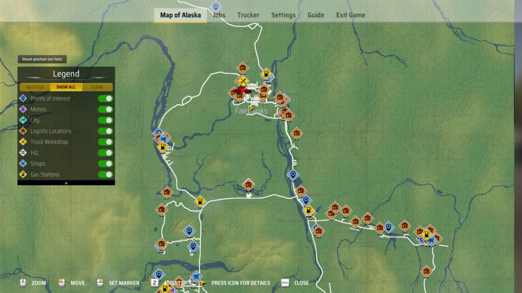 Alaskan Road Truckers Map