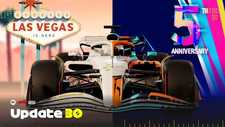 F1 Mobile Racing Update 30 adds Las Vegas, celebrates fifth anniversary  