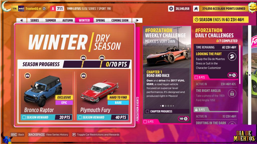 Forza Horizon 5, Día de Muertos Festival Playlist Winter