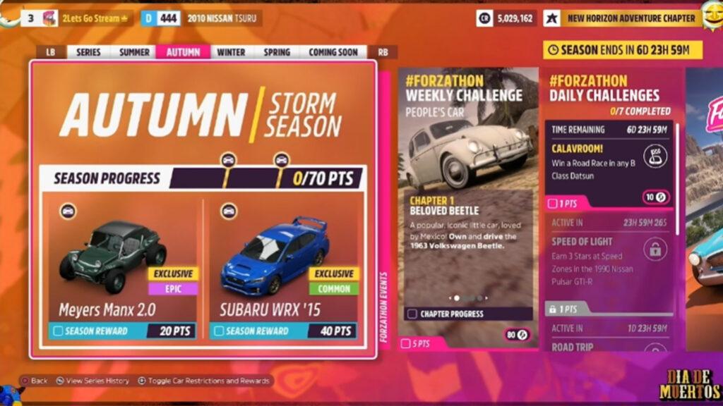 Forza Horizon 5 Día de Muertos update, autumn rewards