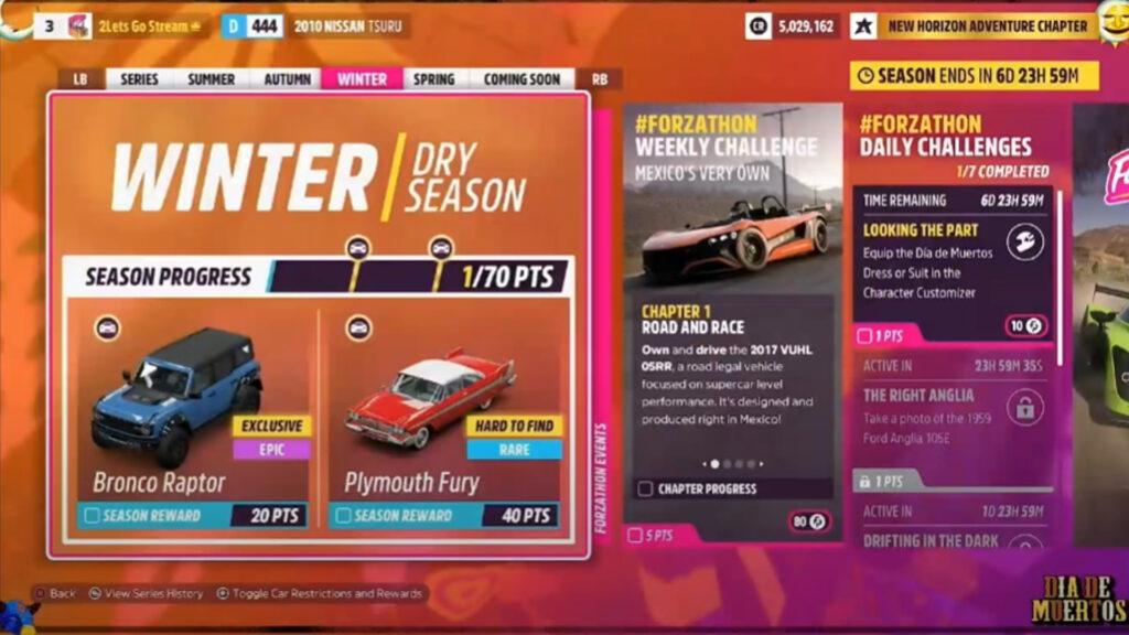 Forza Horizon 5 Día de Muertos update, winter rewards