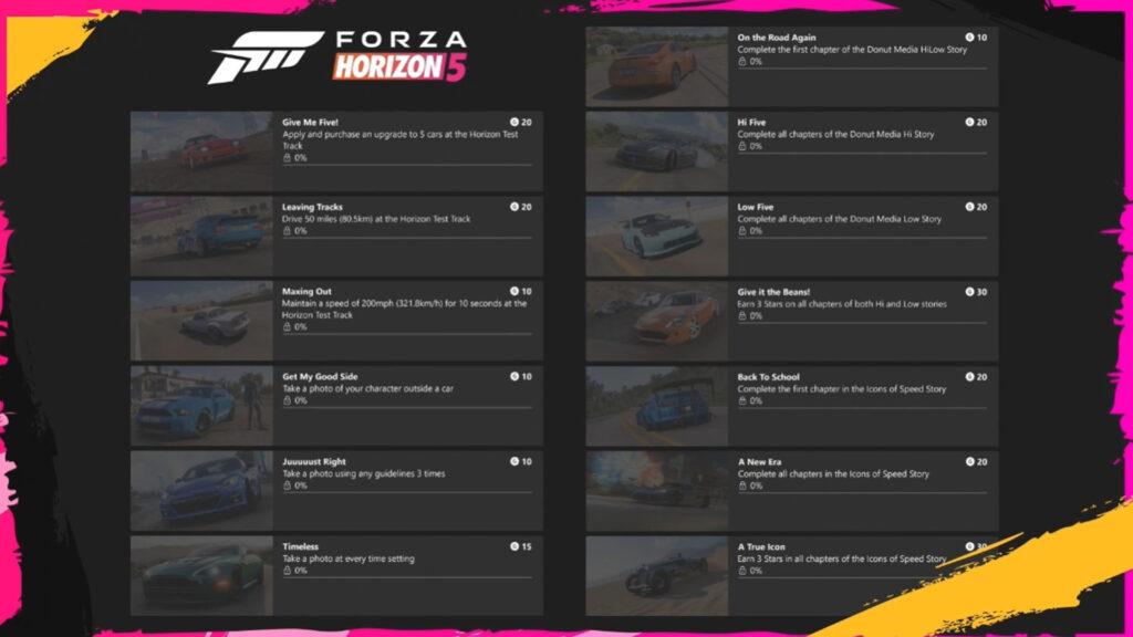 Forza Horizon 5 October 2023 new achievements