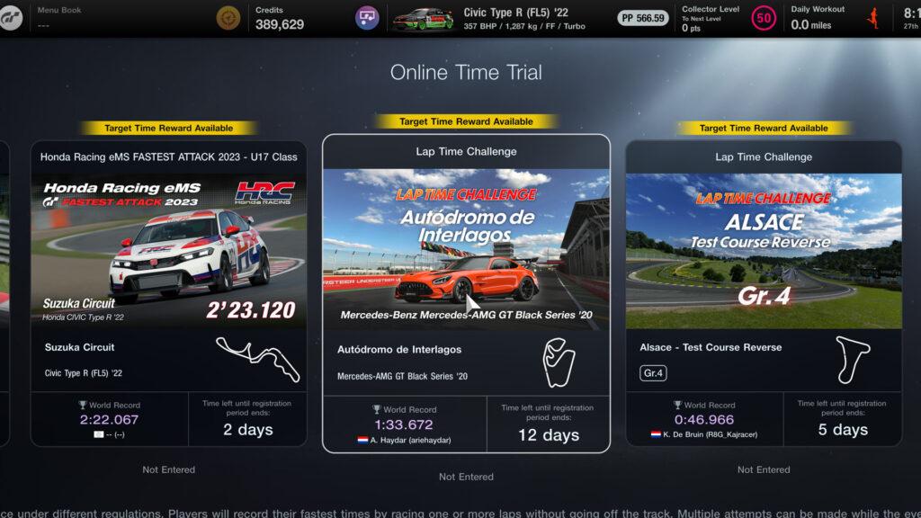 Gran Turismo 7 Lap Time Challenge 26th October 2023 AMG