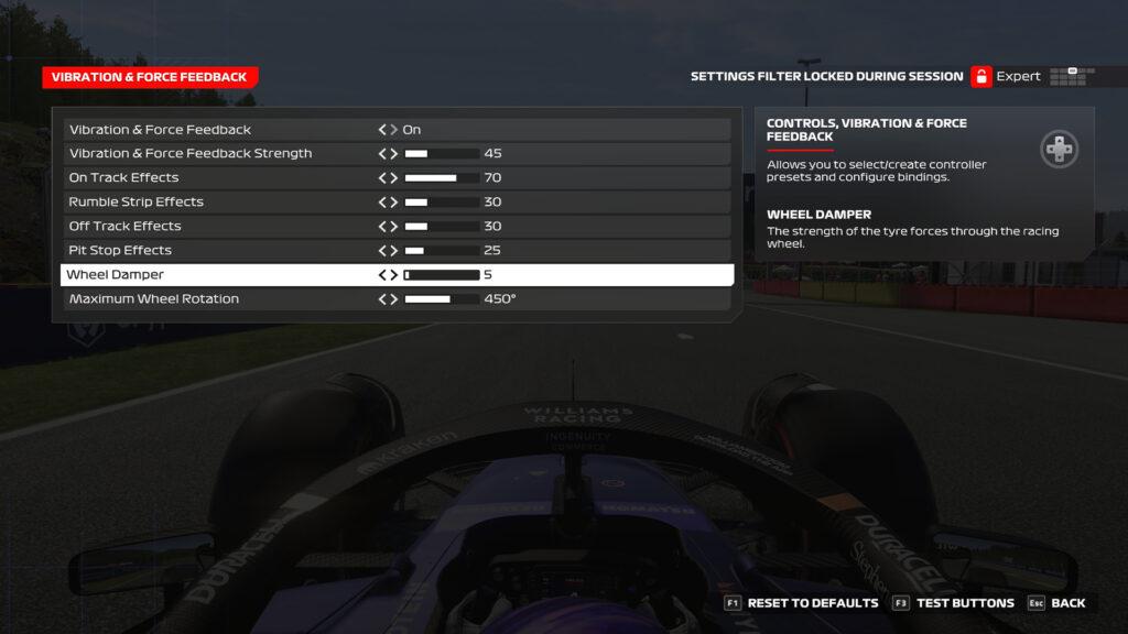 F1 24 wheel settings